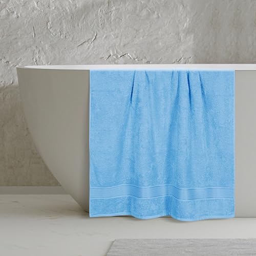 Belizzi Home Cotton 2 Pack Oversized Bath Sheet 35x70, Large Bath Sheet, Ultra Soft, Absorbent, Compact, Eco-Friendly, Recyclable, Quick Drying and Lightweight Towel - Sky Blue - color: Sky Blue, size: 2 Pack Bath Sheet