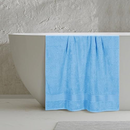 Belizzi Home Cotton 2 Pack Oversized Bath Sheet 35x70, Large Bath Sheet, Ultra Soft, Absorbent, Compact, Eco-Friendly, Recyclable, Quick Drying and Lightweight Towel - Sky Blue - color: Sky Blue, size: 2 Pack Bath Sheet