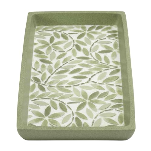 Avanti Linens - Vanity Tray, Resin Countertop Accessories, Guest Bathroom Essentials (Stratford Collection, Green) - size: 10.3" x 5.5" x 1.2"