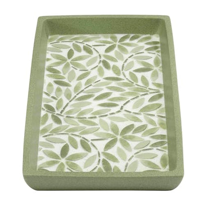 Avanti Linens - Vanity Tray, Resin Countertop Accessories, Guest Bathroom Essentials (Stratford Collection, Green) - size: 10.3" x 5.5" x 1.2"