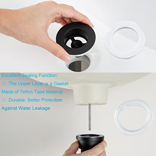 Dual Use Pop Up Drain Stopper, Bathroom Vanity Vessel Sink Stopper, Matte Black, for Basin with or Without Overflow Hole - color: Matte Black