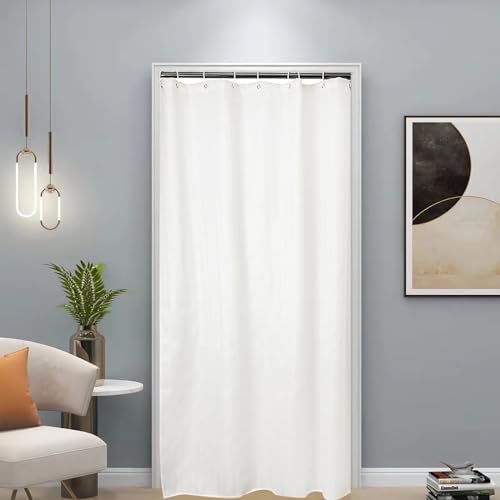 RV Shower Curtain Liner small Size 47 x 71, Narrow Standing Single with Bottom Heavy Duty Line, Hotel Quality Spa Bathroom Waterproof Curtains,Washable, Fabric Shower Curtains with Hooks/White - color: White, size: 47"W x 71"L (Pack of 1)