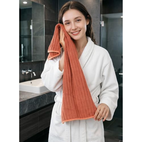 3-Piece Hand Bath Towels 14 X 29.6 Inchs, Quick-Dry Microfiber Washcloths with Hanging Loop, Soft & Absorbent Face Towels for Bathroom Kitchen Gym Travel - color: 3orange