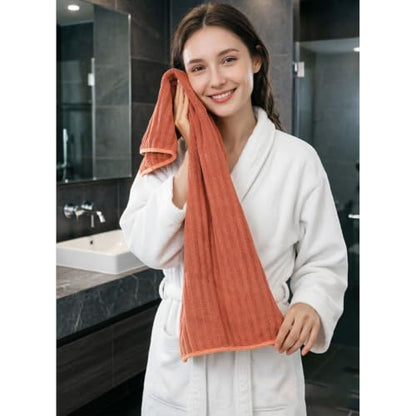 3-Piece Hand Bath Towels 14 X 29.6 Inchs, Quick-Dry Microfiber Washcloths with Hanging Loop, Soft & Absorbent Face Towels for Bathroom Kitchen Gym Travel - color: 3orange