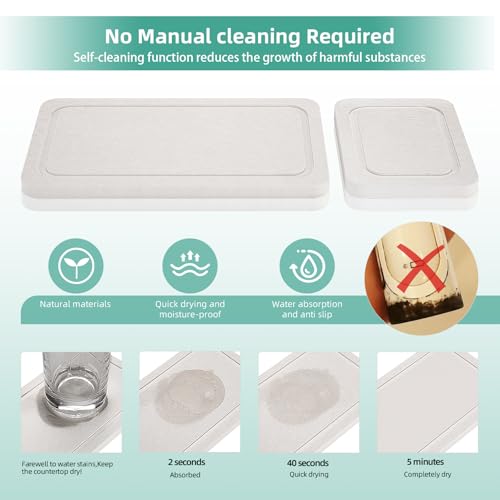 YONGAIJIA 8-Slot Toothbrush Holder with Quick-Dry Diatom Mud Board - Electric & Manual Toothbrush Organizer for Bathroom Countertop (White) - color: White