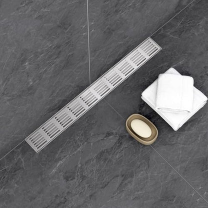 Linear Shower Drain 32 Inch, Professional Brushed SUS-304 Stainless Steel Shower Drain, 51L/Min Fast Drainage Floor Linear Drain, US Standard CUPC Certified, Brushed Silver, SD-109 - color: Brushed Silver, size: 32 Inch