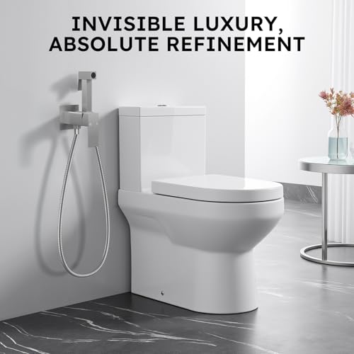 Arofa Built-in Hot and Cold Bidet Sprayer for Toilet, Warm Water Bidet | Wall-Mounted Design, Dual Control Modes, Leak-Free Hose, Feminine/Baby/Pet Wash, Cloth Clean & Rinse, Stainless Steel, Square - color: Brushed Nickel, size: Built-in Hot & Cold Water