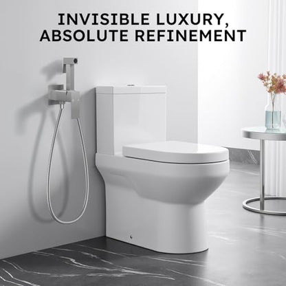 Arofa Built-in Hot and Cold Bidet Sprayer for Toilet, Warm Water Bidet | Wall-Mounted Design, Dual Control Modes, Leak-Free Hose, Feminine/Baby/Pet Wash, Cloth Clean & Rinse, Stainless Steel, Square - color: Brushed Nickel, size: Built-in Hot & Cold Water
