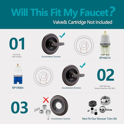 5" Dual Shower Faucet Compatible with Delta 13/14 Series Tub Trim Kit, High Pressure Round Rain Shower Head& Handheld Set Faucet System, Matte Black (Valve& Catridge Not Inclued) - color: Matte Black