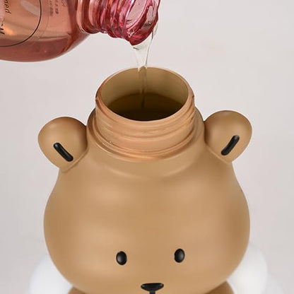 Pump Bottle, Cartoon Bear Shaped Foam Soap Dispenser Foam Dispenser for Bathroom Refillable Hand Sanitizer and Shampoo Pump Bottle, Bear paw bottle brow