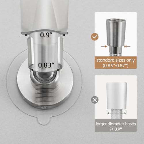 KES Shower Head Holder Wall Mount, 18/8 Stainless Steel Adjustable Handheld Shower Head Holder (21mm-23mm) No Drill Adhesive Metal Shower Head Holders Brushed Finish, C207DF-BS