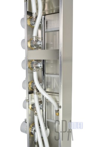 Blue Ocean 65” Stainless Steel SPS8852 Thermostatic Shower Panel Column System with Rainfall Shower Head, Body Nozzles, and Handheld Shower Head, Shower Tower - style: 65 inch Stainless Steel