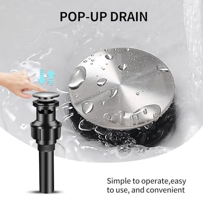 Bathroom Faucet Single Hole Single Handle Vanity Faucet | Modern Brushed Nickel Bathroom Faucet with Pop-Up Drain, Suitable for 1 Hole or 3 Hole Sink, Suitable for RV Etc Bathroom - color: Brushed Nickel