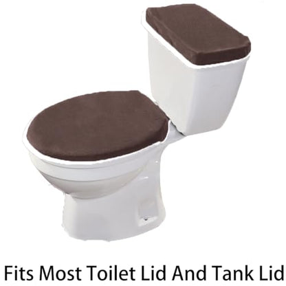 Madeals Memory Foam Bathroom Toilet Rug Set 4 Piece with Toilet Lid Cover and Tank Covers Brown - color: Brown