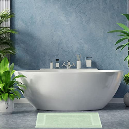 White Classic 8-Piece Light Green Towel Set [2 Bath Towels, 2 Hand Towels, 4 Washcloths] and 2 Luxury Bath Mats 22 x 34 | Cotton, Highly Absorbent and Quick Dry for Hotels, Spa and Bathroom