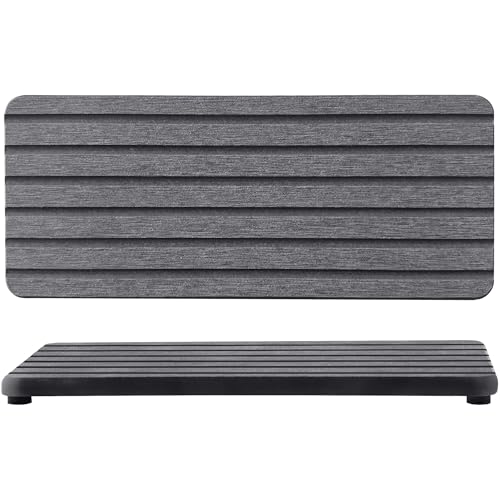 NiuYichee 2 PCS Water Absorbent diatomite Coasters, 9.5" x 4" Water Absorbing Stone Tray for Sink, Stone Drying mat for Kitchen Counter, Stone soap Tray Used for Hand Soaps & toiletries & Plants - color: Dark Grey, size: 9.5 x 4 inches