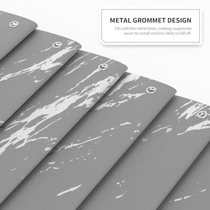 Gray Marble Shower Curtain Set with Silver Metal Hooks, Fabric Shower Curtain for Bathroom, Modern Luxury Bathroom Curtain, Water-Resistant Polyester Bath Curtain, 72 x 72 Inches - color: Silver Gray, size: 72"W x 72"L (Pack of 1)