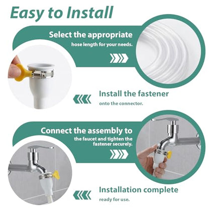 6.5 FT Faucet Hose Adapter for Sink, Transparent PVC Tube with Adjustable Faucet Connector and Hose Clamp Portable Water Transfer Accessories for Sink, Bucket, Garden, Pet Bathing - size: 6.5 FT-Clear