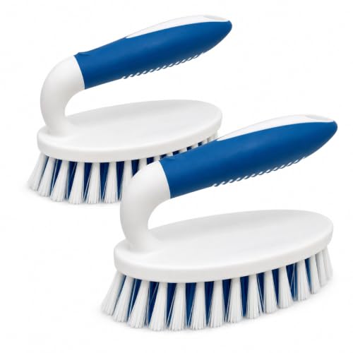 Scrub Brush, 2 Pack Household Cleaning Brushes with Stiff Bristles, Scrubbing Brush for Carpet, Shower, Bathtub, Kitchen, Pool Tile, Bathroom Scrubber | Heavy Duty Scrubbing Brush for Carpet, Shower, Bathtub, Kitchen, Pool Tile, Bathroom Scrubber - size: