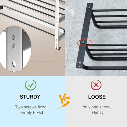 23" Towel Racks for Bathroom with Towel Bars, 3 Tier Hotel Towel Shelf Stainless Steel Wall-Mounted Holder with Towel Shelves Brushed Nickel - color: Brush Nickel