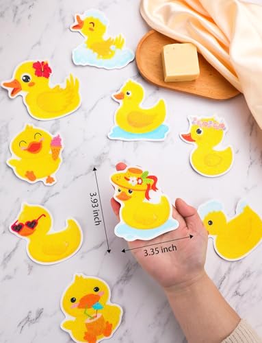 26Pcs Non Slip Bathtub Stickers, Cute Duck Stickers with Scraper | Anti Slip Bath Tub Shower Decal with Adhesive Back for Bathroom, Shower Stairs - color: Yellow Duck, size: 26Pcs