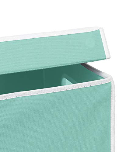 Simple Houseware Foldable Laundry Hamper Basket with Lid, Turquoise - color: Turquoise