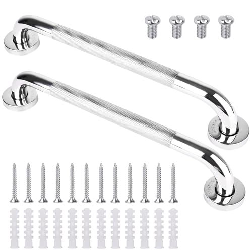 Stainless Steel Shower Grab Bar Bathroom Handle 2Pack | 304 Stainless Steel Grab Bar Available in 16 Inch Sizes for Shower and Bathtub Installation - size: 1 Diameter; 16Inch length
