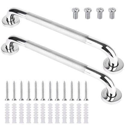 Stainless Steel Shower Grab Bar Bathroom Handle 2Pack | 304 Stainless Steel Grab Bar Available in 16 Inch Sizes for Shower and Bathtub Installation - size: 1 Diameter; 16Inch length
