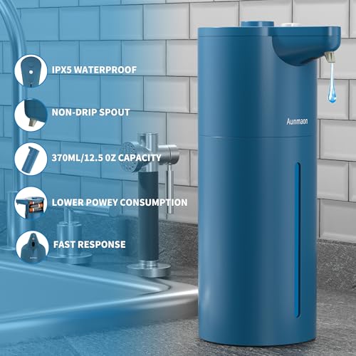 Automatic Soap Dispenser Touchless, Hands-Free, Multi Adjustable Volume, Long Battery Life, Compatible with Thick & Thin Dish/Hand Soap for Bathroom and Kitchen, Easy for Toddlers, Blue - color: Matte Blue