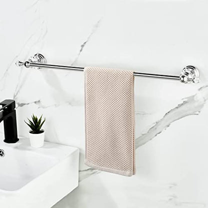WINCASE Chrome Towel Bar 24 Inch, Adjustable Crystal Towel Rack, Silver Single Towel Holder for Bathroom Wall Mounted Modern - color: Chrome Towel Bar