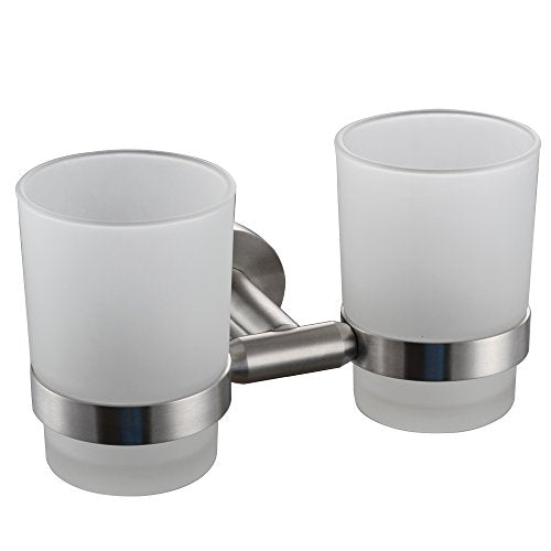 XVL Wall-Mounted Toothbrush Holder Double Holder, Brushed G1005
