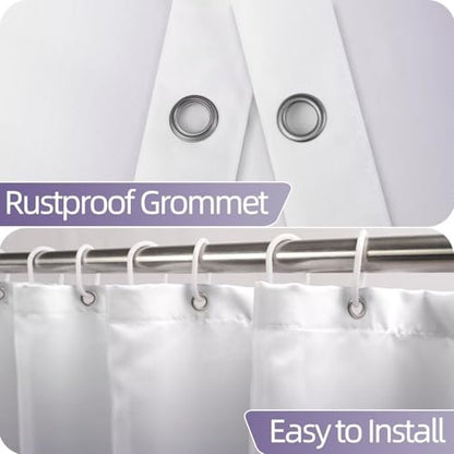 Ombre Lavender Stall RV Shower Curtain with Hooks 36x72inches | Machine Washable Waterproof, Modern Solid Boho Gradient, Bathroom Dorm Hotel Room Divider, Easy to Install, Window Curtain - color: Lavender, size: 36"W x 72"L (Pack of 1)