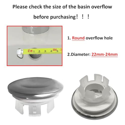 4 Pack Stainless Steels Sink Trim Overflow Covers,2-Layer Basin Sink Overflow Rings Round Hole Insert in Cap,Sink Over flow Cover Hole Insert Cap for Kitchen Bathroom - style: 2-layer Concave