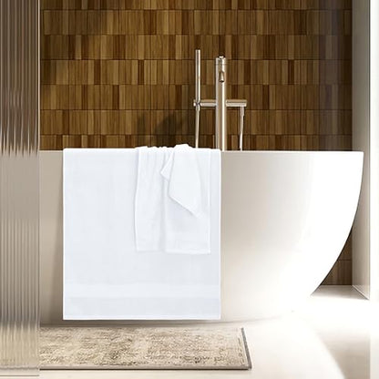 8 Piece Towel Set 100% Ring Spun Cotton, 2 Bath Towels 27x54, 2 Hand Towels 16x28 and 4 Washcloths 13x13 - Ultra Soft Highly Absorbent Machine Washable Hotel Spa Quality - White - color: White, size: 8 Piece Towel Set