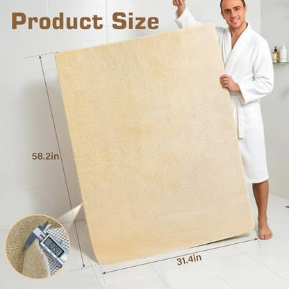 58x44 Extra Large Shower Mat, Anti Slip Shower Mats for Inside Shower, PVC Loofah Mats for Shower and Bathroom, Quick Drying, Beige - color: Light Khaki