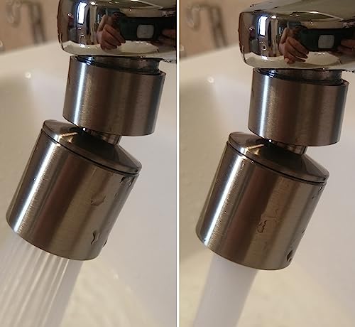 Brushed Nickel Rotate Sink Faucet Aerator.kitchen,bathroom faucet nozzle aerator,faucet extender, 360 degree swivel dual flow sprayer for sink tap head. - color: Brushed Nickel