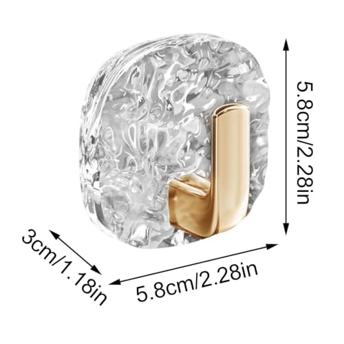 Stick on Towel Hook 4 Pieces Waterproof Coat Hanger | Water Wave Texture Adhesive Wall Towel Hooks for Toilet Shower Door Clothing Coat Purse Key Hat Backpack Bag Wreath - color: Gold