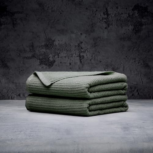 Luxury Performance 2-Piece Bath Towel Set | Dual-Loop Design | Ultra Soft | Highly Absorbent | Quick Drying | Moss (Green) - color: Moss, size: 2 Bath Towels