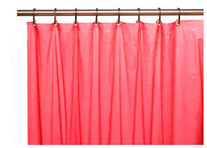 Venice Elegant Home Heavy Duty Vinyl Shower Curtain Liner with 12 Metal Grommets (Bright Pink) - color: Bright Pink