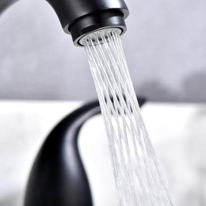 Sumerain Widespread 8 inch Bathroom Faucet - Black Basin Faucet with Two Handles - color: Matte Black
