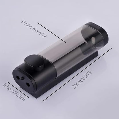 10oz/300ml Single Manual Wall Mounted Soap Dispenser, Black | Bathroom Shampoo and Conditioner Dispenser, Clear Plastic Refillable Liquid Lotion Pump Dispenser and Organizer - color: Black
