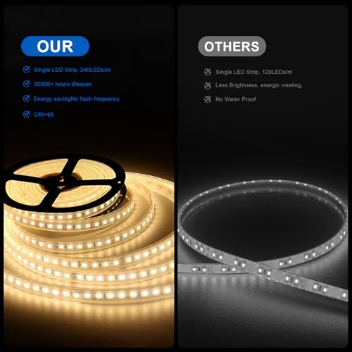 QAOYEDE 24"x45" LED Bathroom Mirrors for Wall, Bathroom Mirror with Lights - size: 45''x24''
