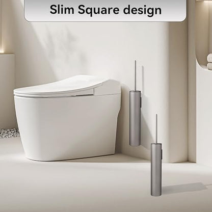 Wall Mounted Brushed Nickel Toilet Brush with Holder,Durable Cleaning Toilet Bowl Brushes with Holders - color: Brushed Nickel