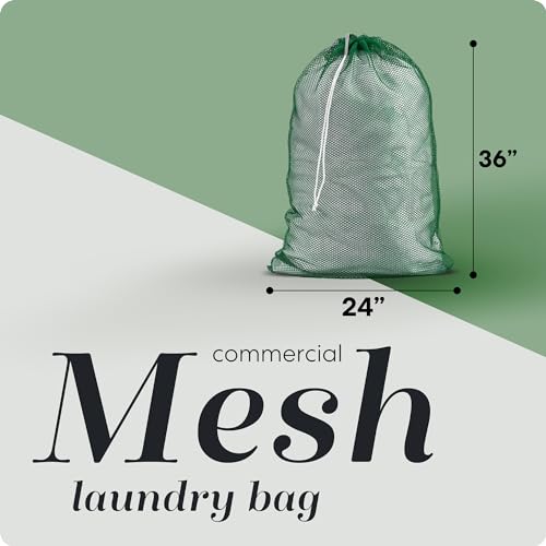 Handy Laundry Mesh XL Laundry Bags - Durable, Machine Washable with Secure Drawstring Closure - Perfect for College Dorms, Laundromats, Apartments (Green, Large 24" x 36") | XL 24x36 Mesh Laundry Bag, Secure Drawstring, Heavy Duty, Machine Washable, for D