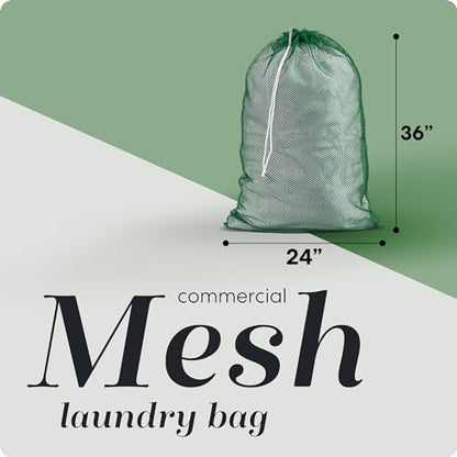 Handy Laundry Mesh XL Laundry Bags - Durable, Machine Washable with Secure Drawstring Closure - Perfect for College Dorms, Laundromats, Apartments (Green, Large 24" x 36") | XL 24x36 Mesh Laundry Bag, Secure Drawstring, Heavy Duty, Machine Washable, for D