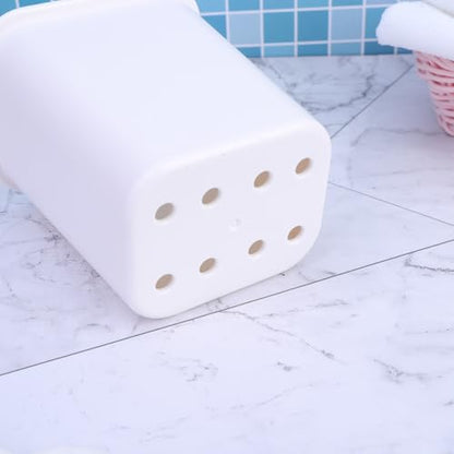1pc Suction Cup Toothbrush Holder: Punch Free Toothpaste Rack Simple Wall Toiletries Organizer (White) - color: White