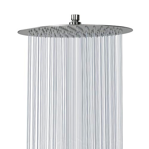 NearMoon Rain Shower Head, Ultra-Thin Design-Pressure Boosting, Awesome Some Experience, High Flow Stainless Steel Rainfall Head (12 Inch, Brushed Nickel) - color: Brushed Nickel, size: 12 Inch