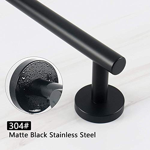 NearMoon Bath Towel Bar, Thicken Stainless Steel Shower Towel Rack Holder Wall Mounted for Bathroom, 9-lnch Overall Length-7-lnch Usable Hanging Space (1 Pack, Matte Black) - color: Matte Black, size: 9 Inch