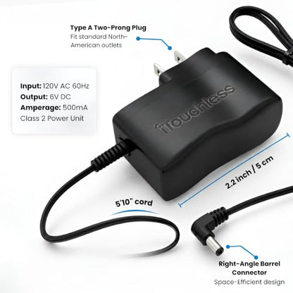 iTouchless Power AC Adapter for All Automatic Sensor Trash Cans, Official and Certified for Safety, Warranty Coverage, Fits All, Trash Can Ac Adapter - color: Solid Black, AC Adapter