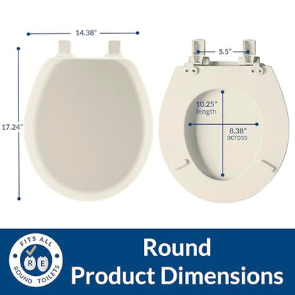 Mayfair Cameron Biscuit Toilet Seat, Non Slip Heavy Duty Wood, Easy Clean, Made in USA, Round - color: Biscuit, size: Round